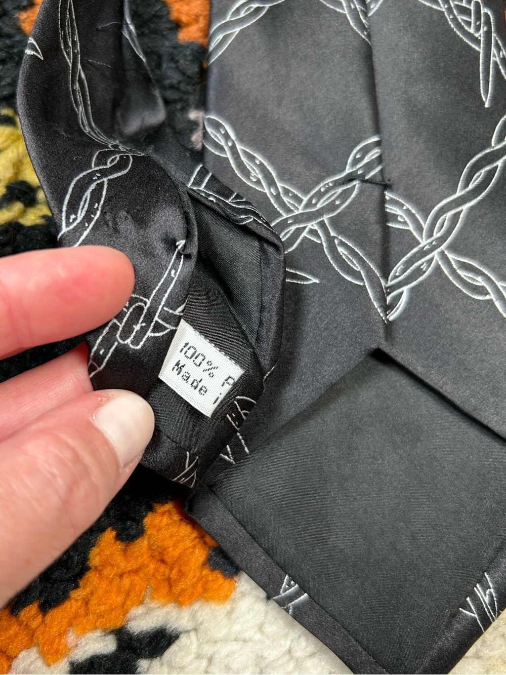 Punk, WYOMING TRADERS, barbed wire silk tie!! - Picture 6 of 8